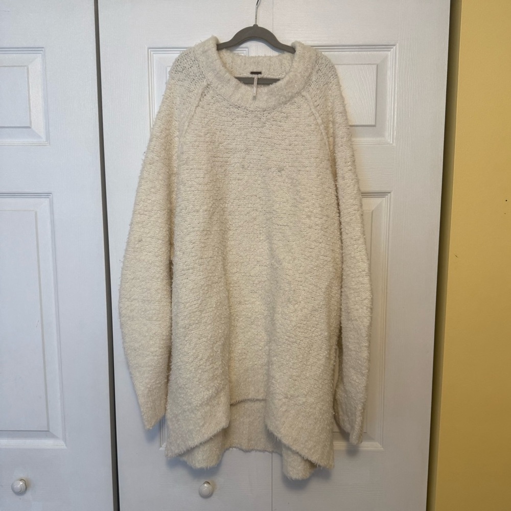 Free People Cream Oversized Sweater